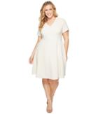 Donna Morgan - Plus Size Fit And Flare Crepe Dress With Cap Sleeve