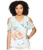 Calvin Klein - Printed Cold Shoulder W/ Ruffle