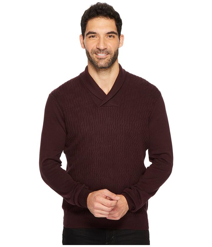 Perry Ellis - Cable Shawl Pullover Sweater
