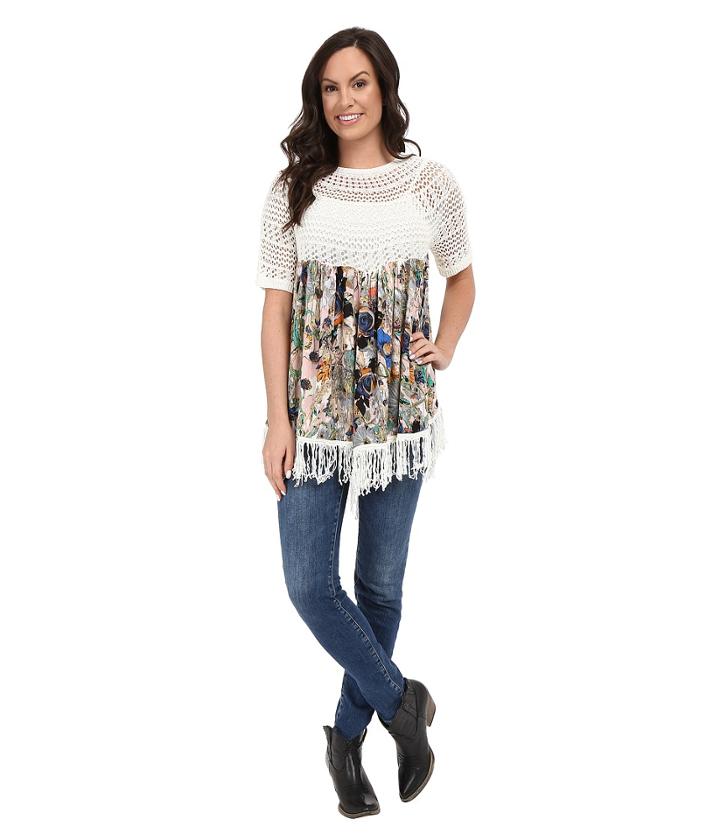 Petrol - Oh My Printed Fringe Top