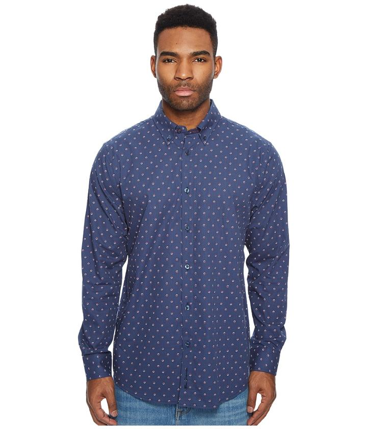 Ben Sherman - Long Sleeve Two-tone Floral Print Shirt