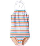 Toobydoo - One-piece Pink Aqua Stripe Swimsuit