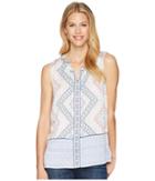 Tribal - Printed Sleeveless Blouse With Tassels
