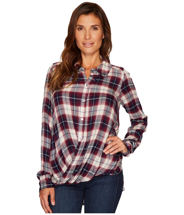 Mod-o-doc - Rayon Long Sleeve Twist Hem Shirt