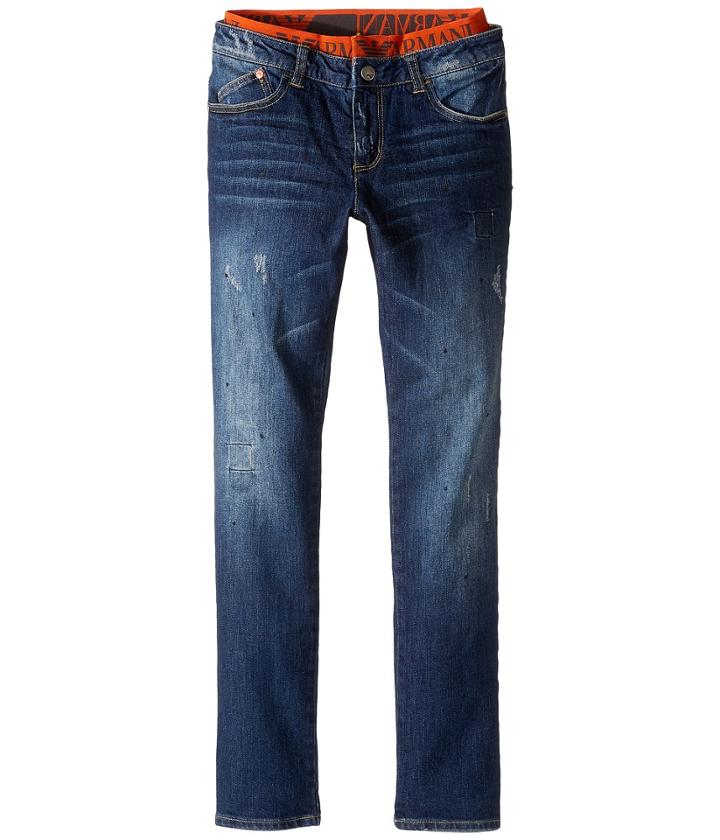Armani Junior - Denim With Waistband In Denim Indaco
