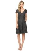 Badgley Mischka - All Over Beaded Fit And Flare With Pockets