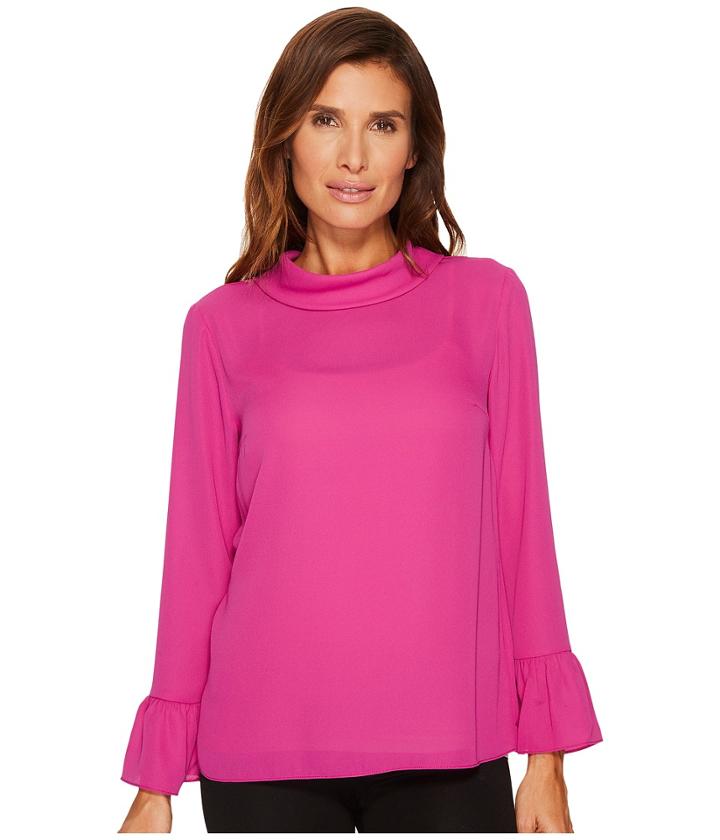 Ellen Tracy - Mock Tie Back Neck Blouse