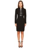 Versace Jeans - Belted Zip Front Long Sleeve Dress