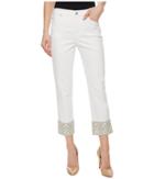 Tribal - Soft Touch Denim 25 Capris W/ Embroidered Detail