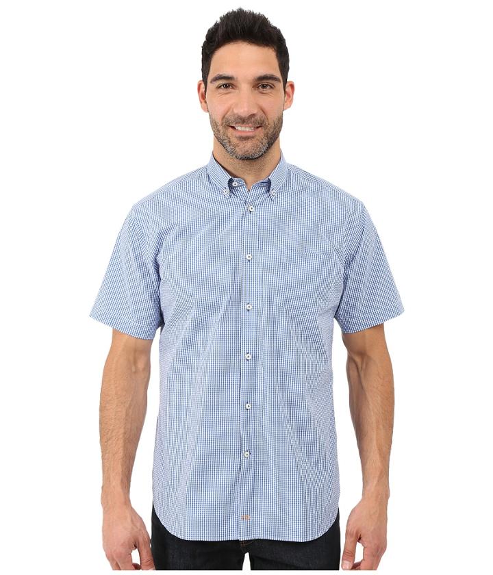 Thomas Dean &amp; Co. - Gingham Short Sleeve Button Down Collar Sport Shirt