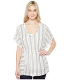 Dylan By True Grit - Sea Stripes Tie Pullover Tunic