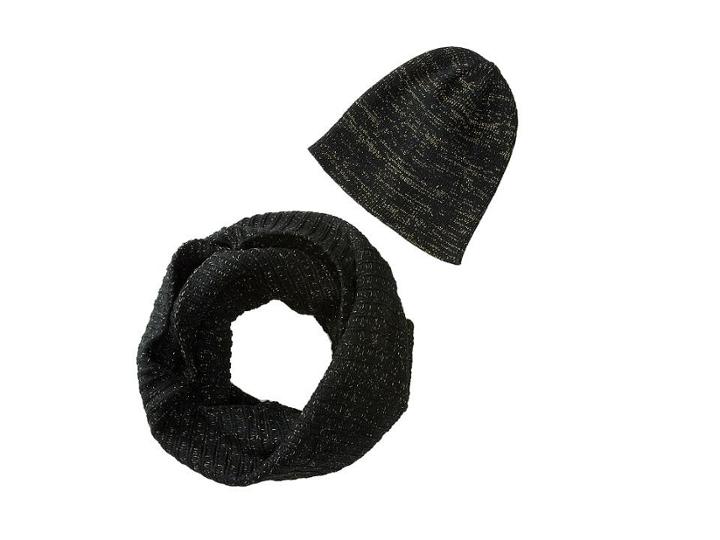 San Diego Hat Company Knh3334 Lurex Knit Infinity Scarf Beanie Set