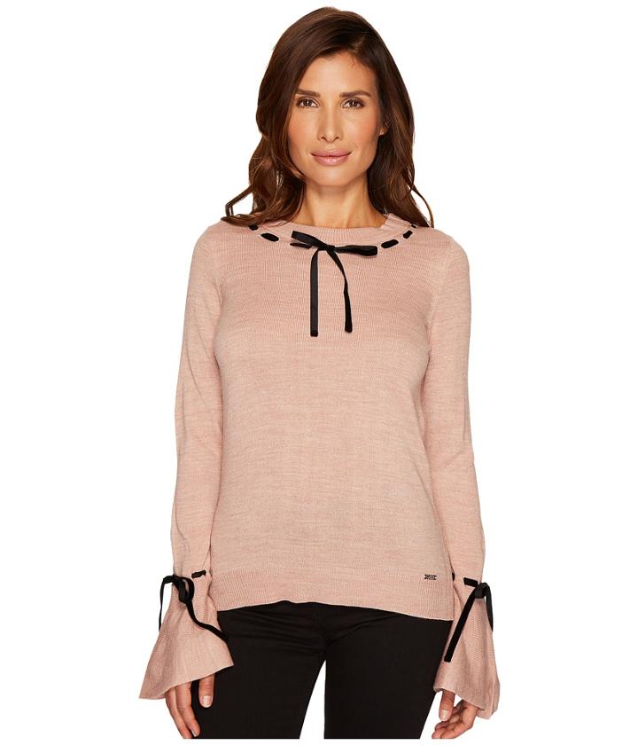 Ivanka Trump - Crew Neck With Velvet Trim Sweater