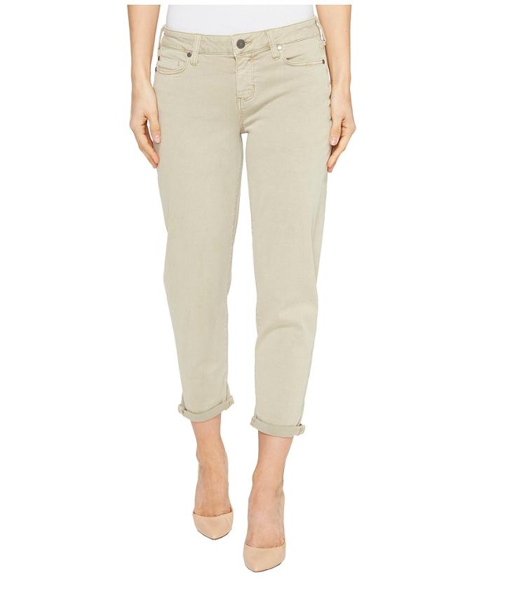 Liverpool - Riley Relaxed Crop In Stretch Peached Twill In Pure Cashmere