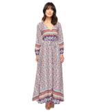 Brigitte Bailey - Ravenna Long Sleeve V-neck Maxi Dress