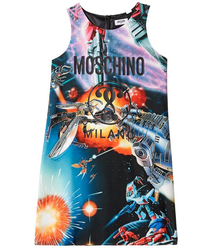 Moschino Kids - Sleeveless Transformers Dress W/ Logo On Front