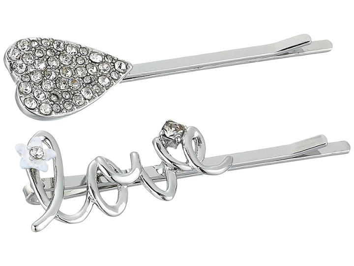 Betsey Johnson - Blue By Betsey Johnson Love And Crystal Heart Hair Pin