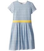 Toobydoo - Soft Cotton Blue And Gold Party Dress