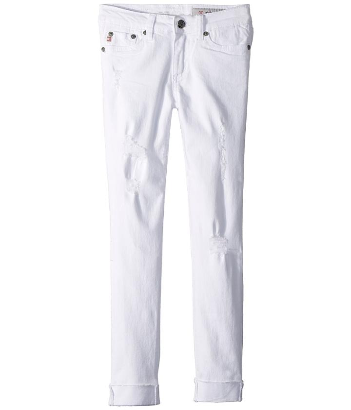 Ag Adriano Goldschmied Kids - The Jane Skinny Crop Raw Edge Roll Cuff In White