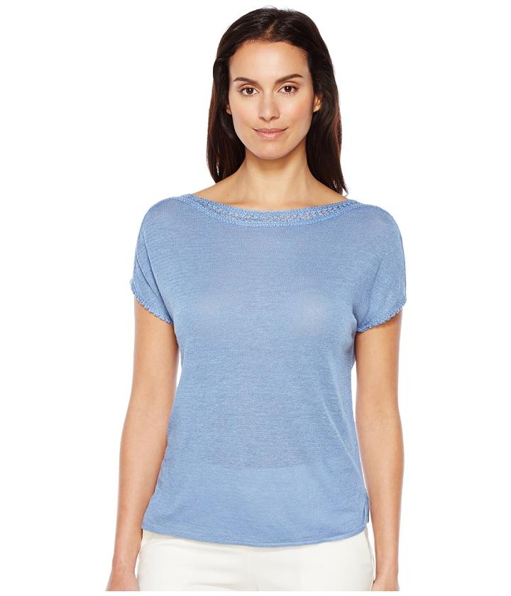 Nic+zoe - Crochet Trim Tee