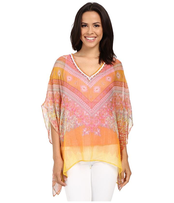 Hale Bob - Hide And Go Chic Poncho Silk Blouse With Lurex