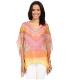 Hale Bob - Hide And Go Chic Poncho Silk Blouse With Lurex