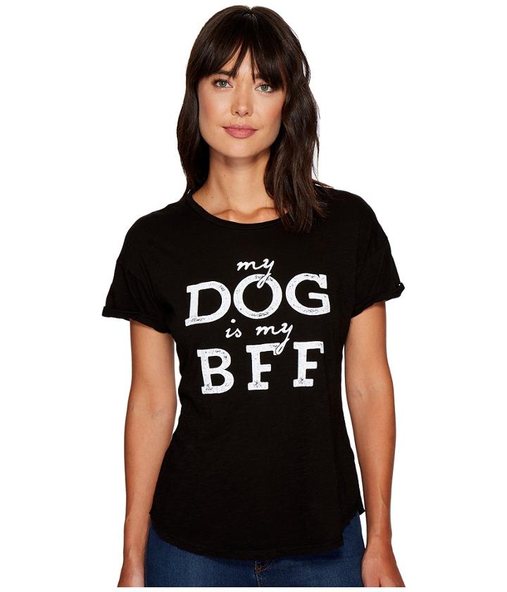 The Original Retro Brand - My Dog Is My Bff Rolled Short Sleeve Crew Neck Tee