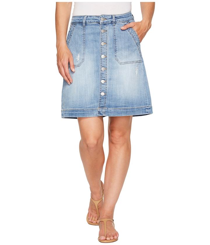 Jag Jeans - Florence Skirt Crosshatch Denim In Blue Issue