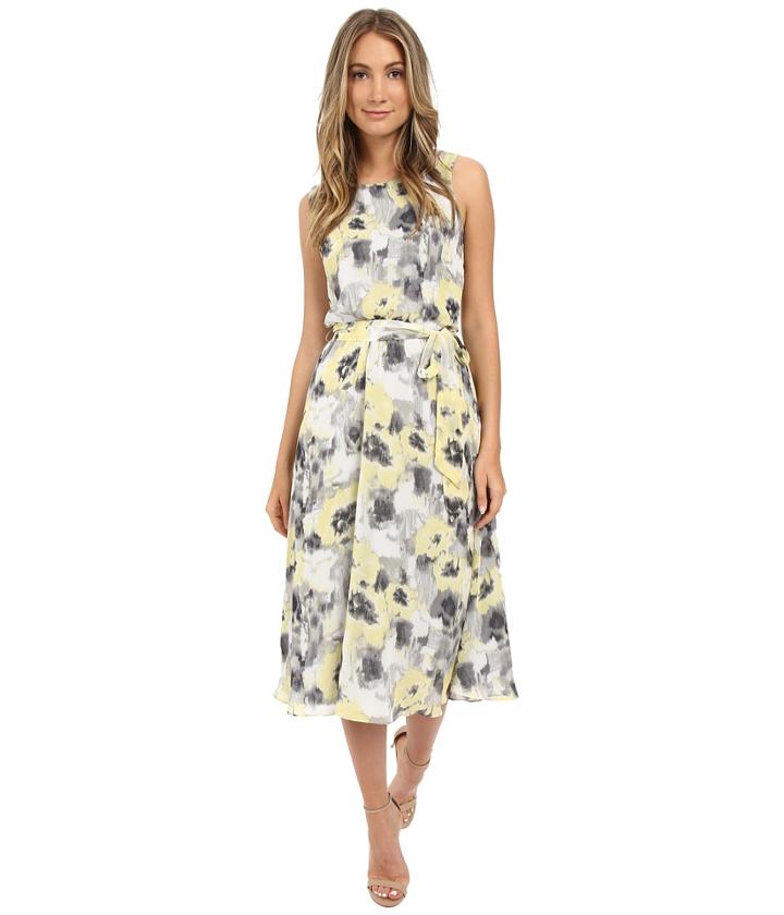 Christin Michaels - Turin Midi Dress W/ Belt Tie
