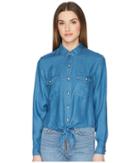 The Kooples - Cropped Knot Shirt With Turquoise Buttons