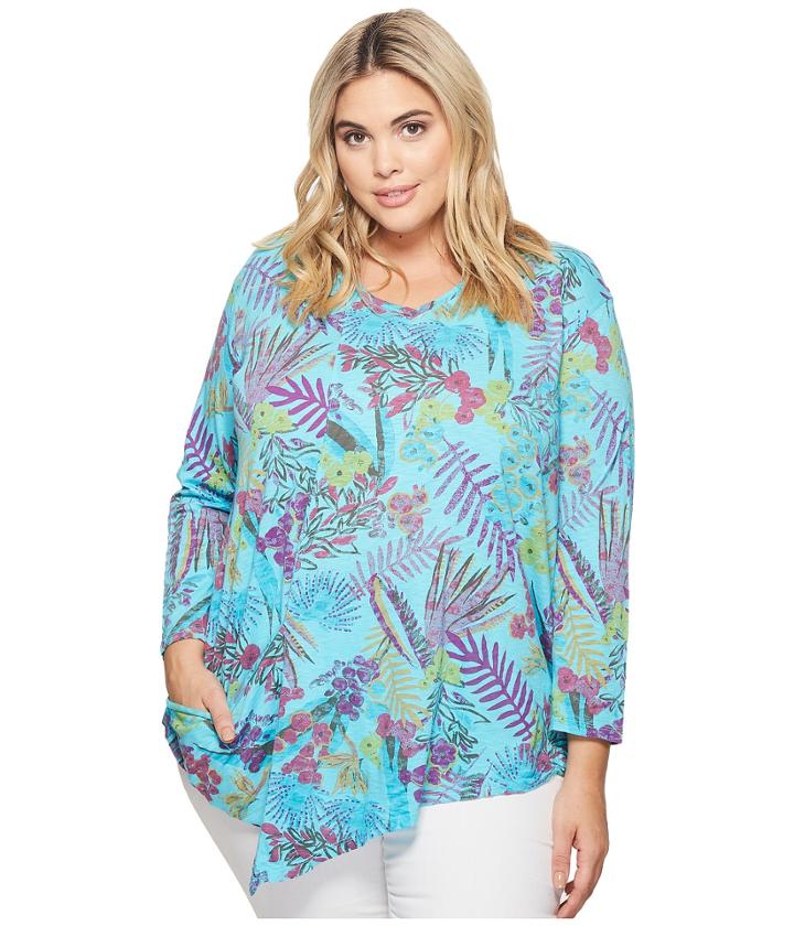 Extra Fresh By Fresh Produce - Plus Size Bright Botanical Ella Tunic