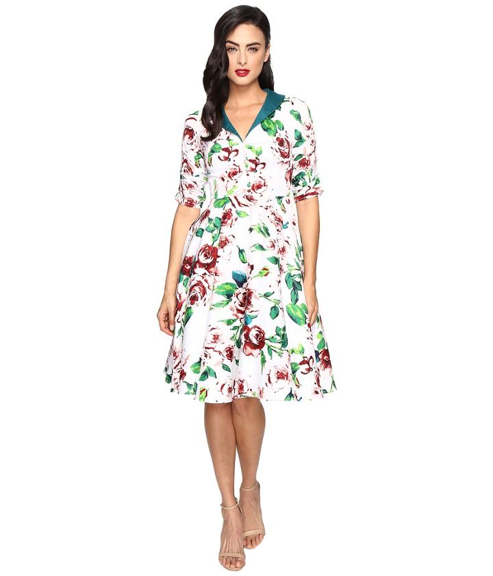 Unique Vintage - Sleeved Eva Marie Swing Dress