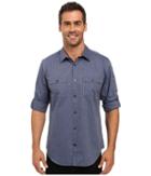 Calvin Klein - Long Sleeve Yarn-dye Denim Stripe Rollup Woven Shirt