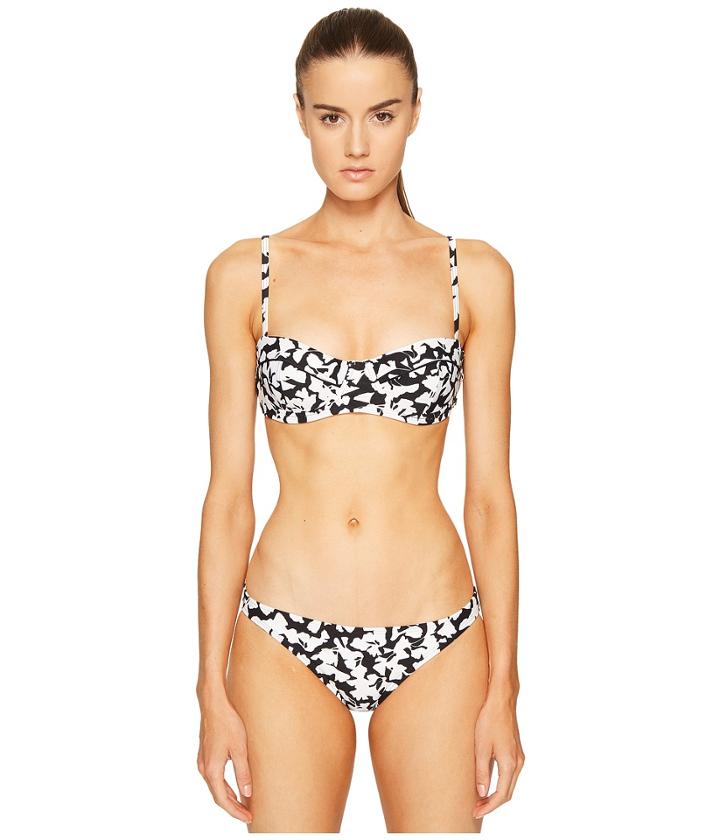 Proenza Schouler - Abstract Flower Print Demi Underwire Bra W/ Adjustable Straps Classic Bottom