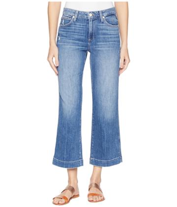 Paige - Nellie Culotte W/ Contrast Stitch In Indigo/pink Stitch