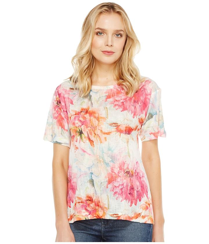 Nally &amp; Millie - Floral Print Burnout Tee