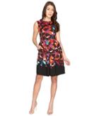 Maggy London - Techno Blossom Scuba Fit And Flare Dress
