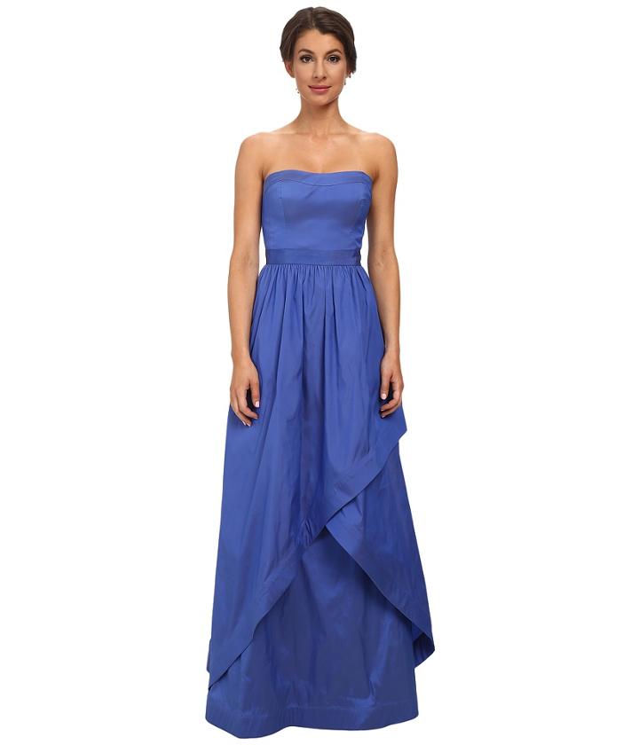 Adrianna Papell - Strapless Taffeta Ball Gown W/ Cross Skirt Detail