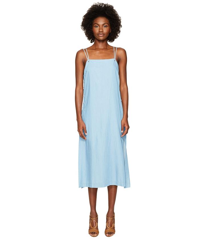 Jonathan Simkhai - Chambray Denim Lace-up Maxi Dress Cover-up