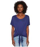 Three Dots - Refined Jersey Tie Front Tee