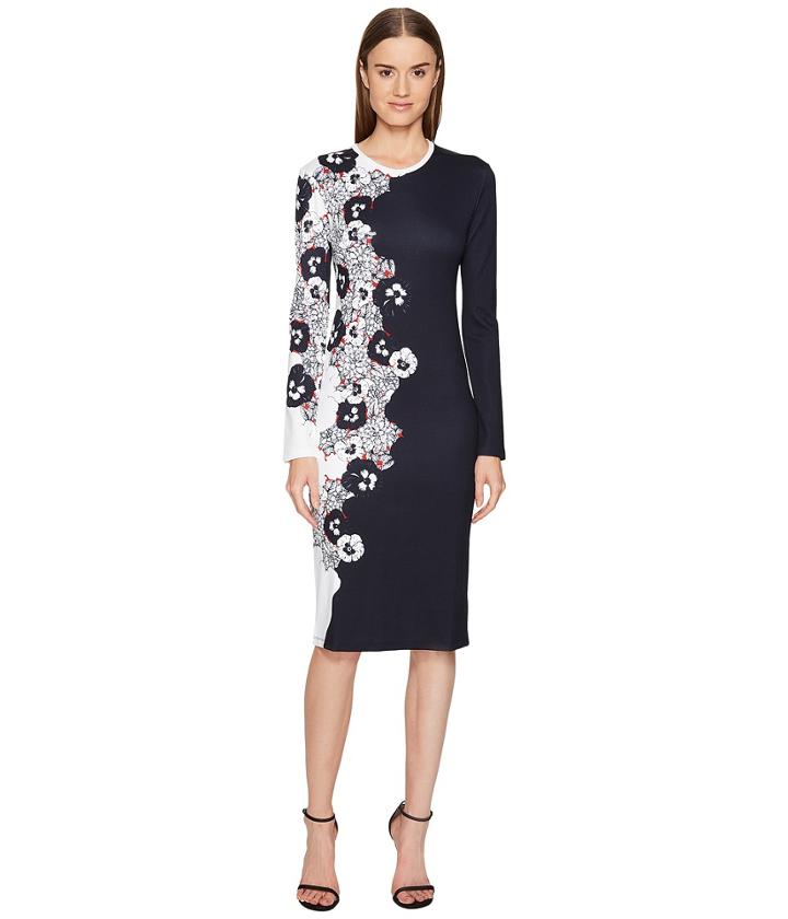 Prabal Gurung - Printed Viscose Long Sleeve Knit Dress