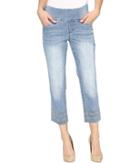 Jag Jeans - Baker Pull-on Crop Comfort Denim In Blue Issue W/ Embroidered Hem