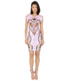 Just Cavalli - Fitted Printed Jersey Short Sleeve Dress Leo Deco Print