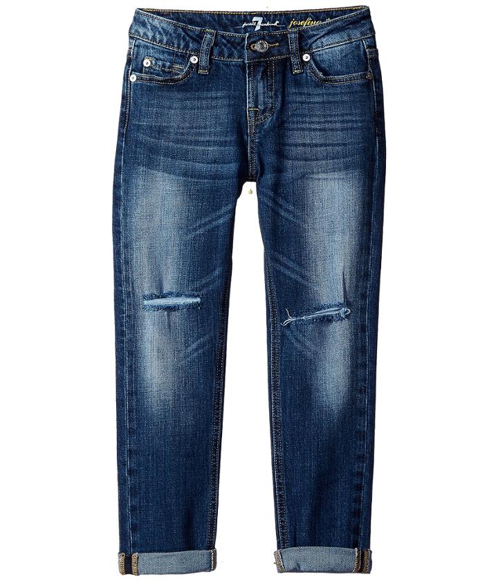 7 For All Mankind Kids - The Josefina Skinny Boyfriend Stretch Denim Jeans In Rose Bud