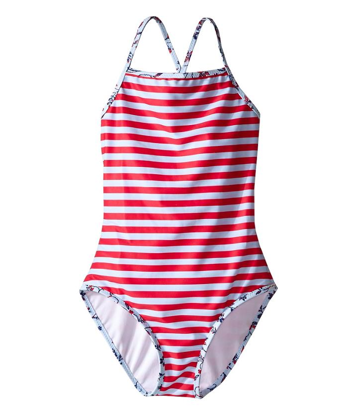 Oscar De La Renta - Striped Classic Swimsuit