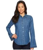 7 For All Mankind - Bell Sleeve Denim Shirt In Pico Blue