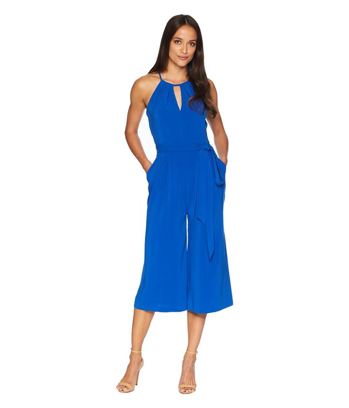 Vince Camuto - Satin Back Cropped Jumpsuit With Keyhole