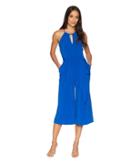 Vince Camuto - Satin Back Cropped Jumpsuit With Keyhole