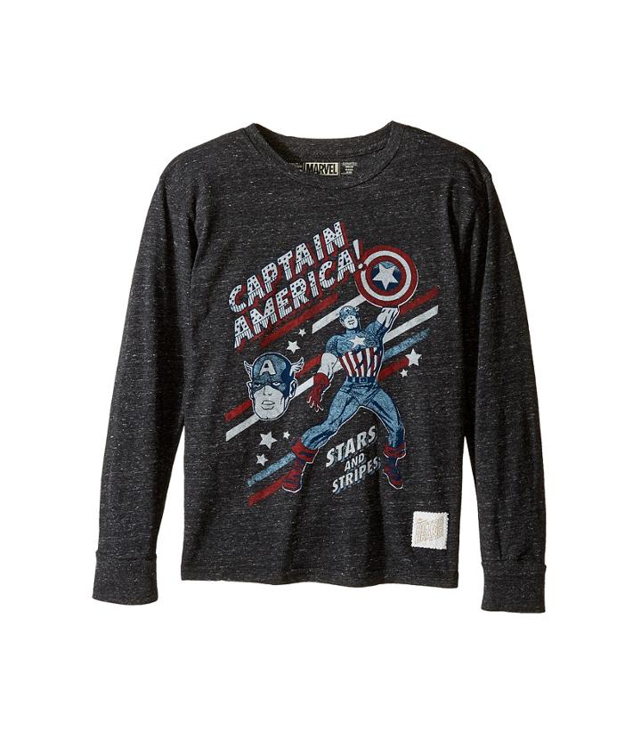 The Original Retro Brand Kids - Captain America Long Sleeve Tri-blend Tee
