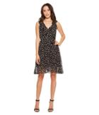 Donna Morgan - Printed Chiffon V-neck Wrap Dress With Ruffle Detail